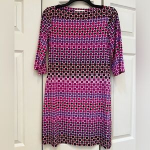 ⭐️EUC - Donna Morgan - Purple and Pink square diamond pattern - Woman's Size 8